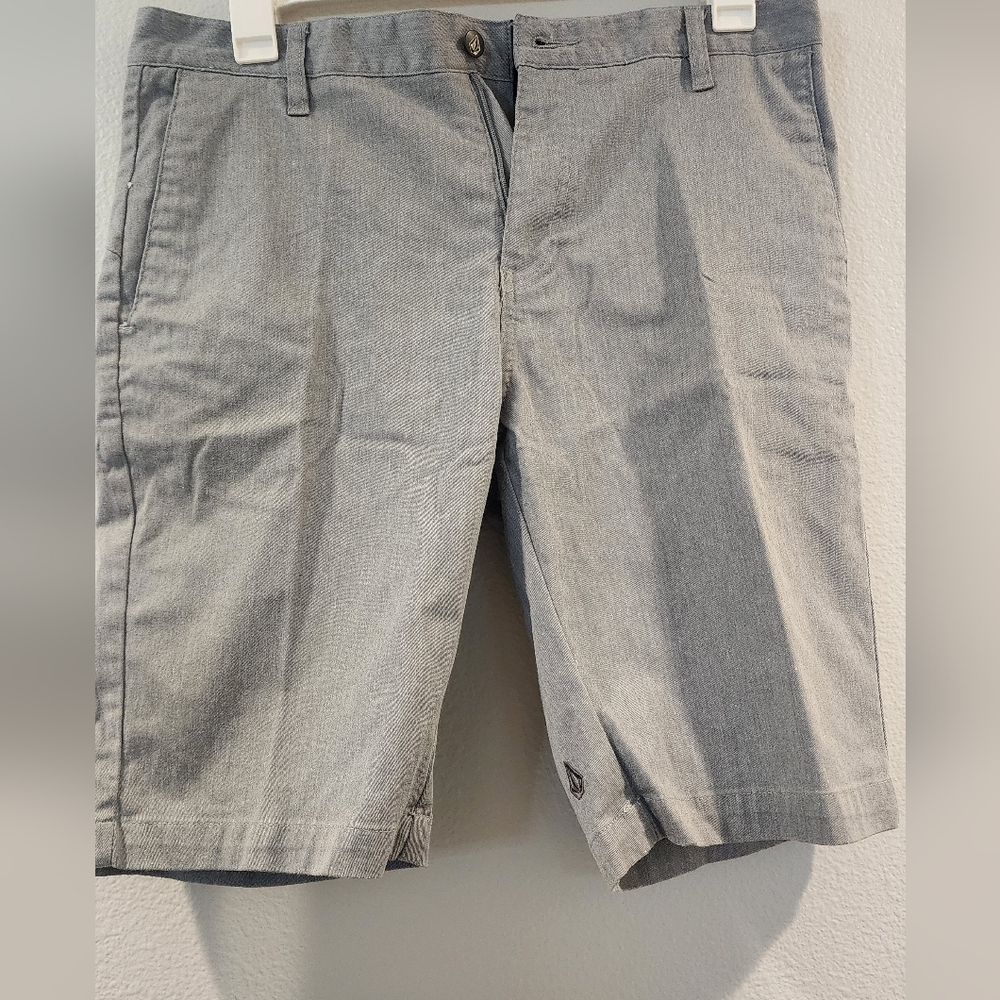 Volcom Light Gray Men's Flat Front Shorts
